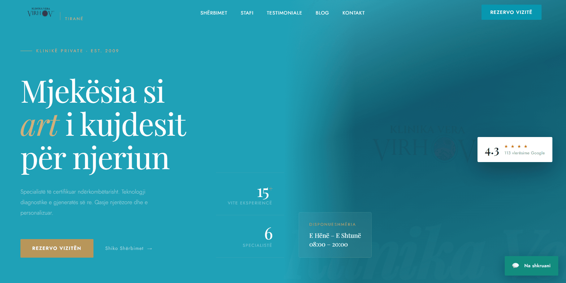 Klinika Vera-Virhov — Website + Booking